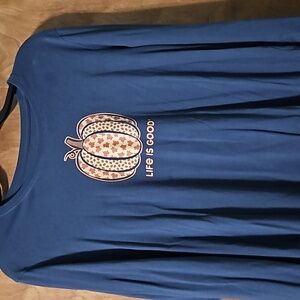 Long sleeve Life is Good, pumpkin tshirt size 2XL.